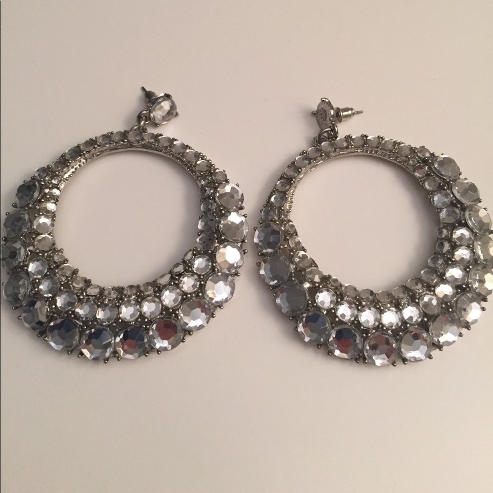 Rhinestone hoop earrings